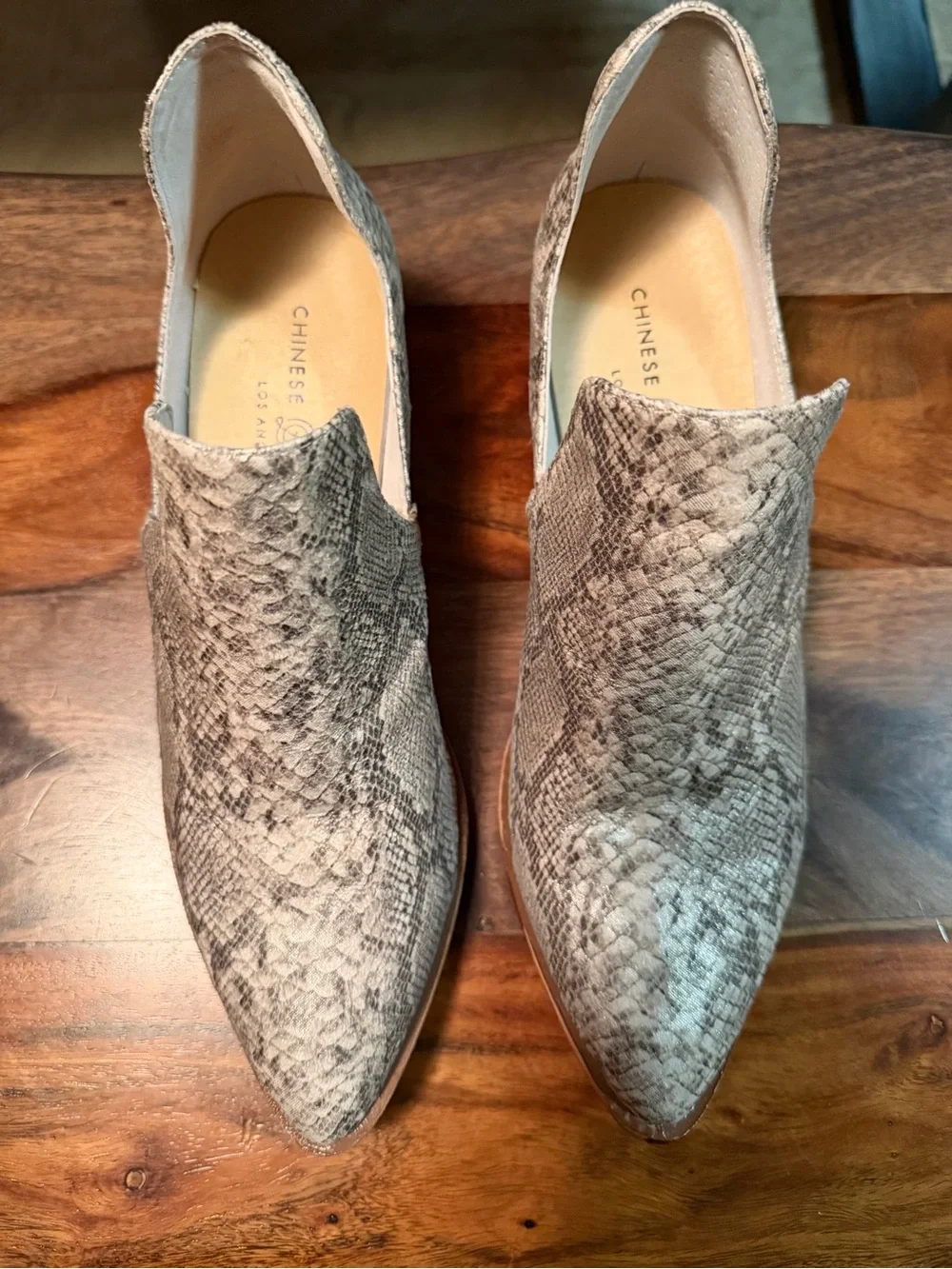 Women’s Size 7.5 / 38 Cortes Snakeskin Embossed Booties